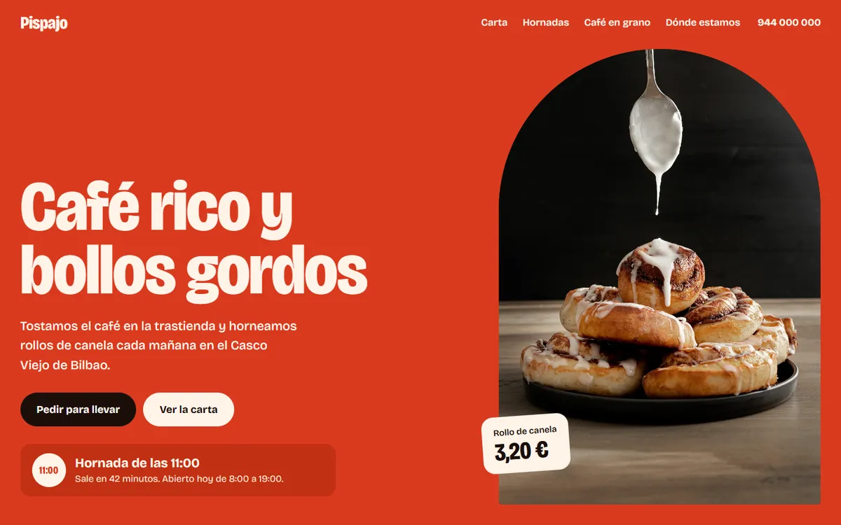 La misma web rediseñada con el estilo Pop de especialidad