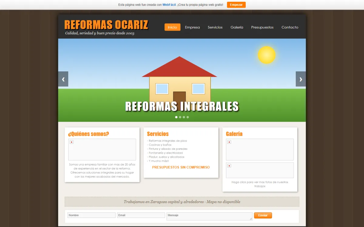 Web antigua de ejemplo de empresa de reformas