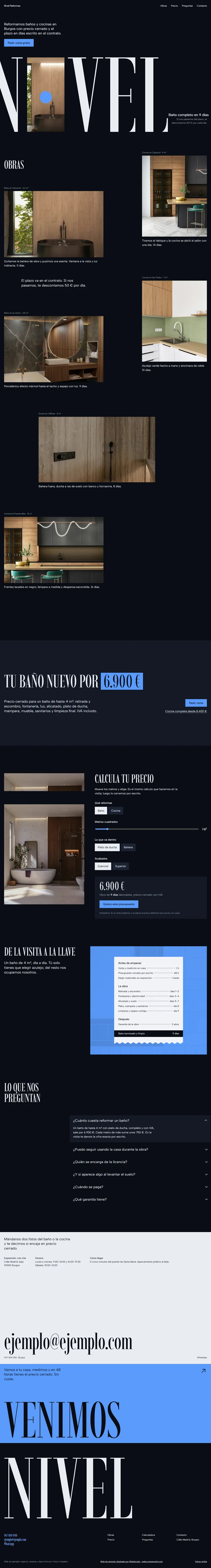Web de ejemplo completa de Nivel Reformas (reformas)